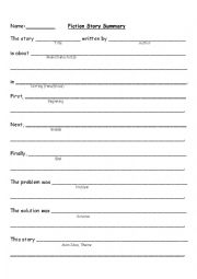 English Worksheet: Summary Element