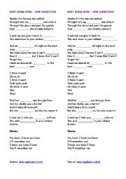 English Worksheet: Song: Best song ever - One Direction