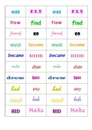DOMINO CARDS - past simple - irregular verbs - part 2 - ESL worksheet ...