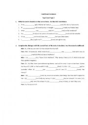 English Worksheet: Conditional sentences Type 1 and 2