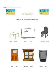 English Worksheet: My Classroom