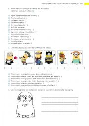 Despicable Me - Comprehension and CLOTHES for kids