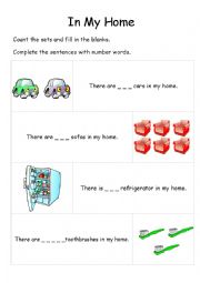 English Worksheet: Fill the number words