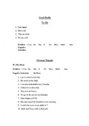 English Worksheet: Oral Drills