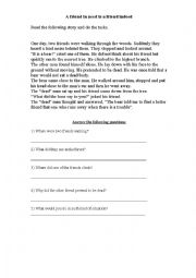 English Worksheet: A Friend in Need is a friend Indeed