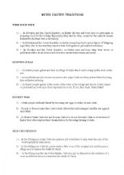 English Worksheet: weird easter traditions