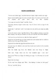 English Worksheet: Edgar the Bunny .An easter Story
