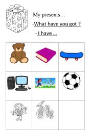 English Worksheet: Presents