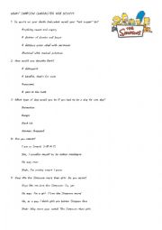 English Worksheet: What character from The Simpsons are you?