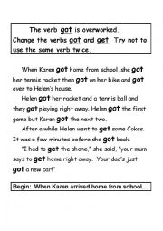 English Worksheet: Change the verb