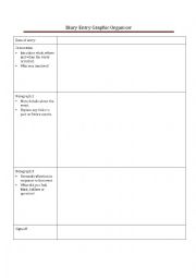 English Worksheet: DiaryEntryTemplate