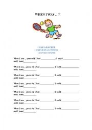 English Worksheet: Had, could, loved