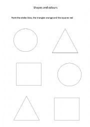 English Worksheet: Shapes and colours