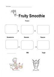 English Worksheet: fruit smoothie