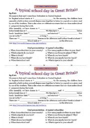 A typical schoolday in Great Britain