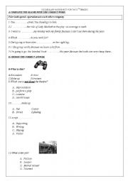 English Worksheet: a worksheet for the yes you can english book