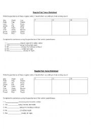 English Worksheet: Regular past tense