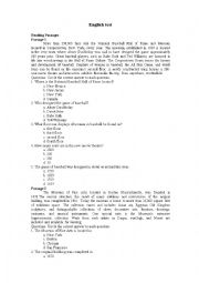 English Worksheet: english test