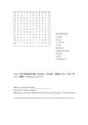 English Worksheet: Word Search Puzzle