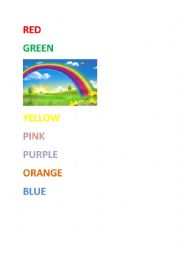 English Worksheet: colors