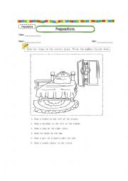 English Worksheet: prepositions!