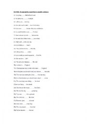 English Worksheet: prepositions test