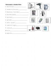 English Worksheet: technological devices