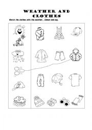 Weather and clothes - ESL worksheet by ciko5
