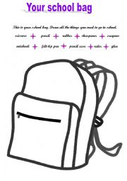 English Worksheet: Your schoolbag