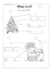 English Worksheet: CHRISTMAS WORKSHEET