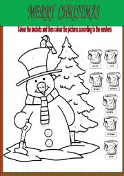 Merry Christmas colouring worksheet