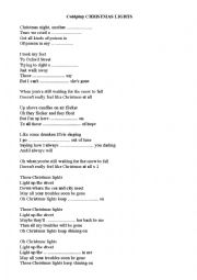 English Worksheet: christmas lights Coldplay