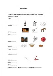 English Worksheet: STILL LIFE 2