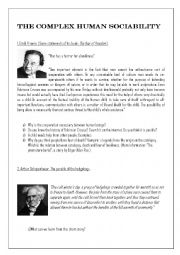 English Worksheet: The complex human sociability