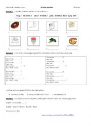 English Worksheet: Time for lunch ,a song activity during group session
