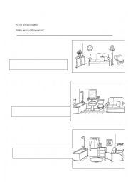 English Worksheet: in the house