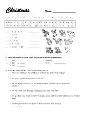 English Worksheet: Christmas