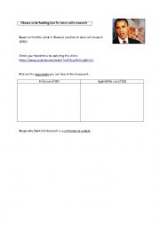 English Worksheet: Obama and stem cell research