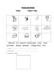 English Worksheet: like/ dont like