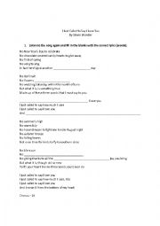 English Worksheet: I Just Called to Say I Love You (by Stevie Wonder) - listening lesson