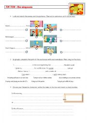 English Worksheet: TIK TOK-routine The Simpsons