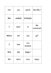 English Worksheet: past simple puzzle