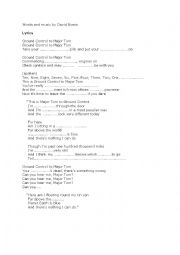 English Worksheet: Space Oddity by aAvid Bowie