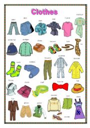 Clothes - ESL worksheet by james32