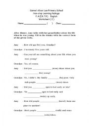 English Worksheet: tense