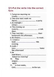 English Worksheet: Future Continuous exercise