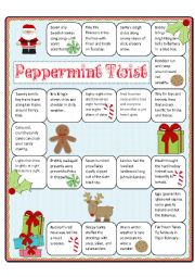English Worksheet: Peppermint Twist Tongue Twister Boardgame and Memory Cards