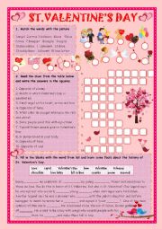 Valentine vocabulary word quiz