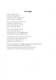 English Worksheet: My people poem