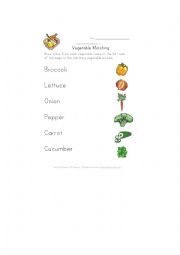 English Worksheet: Vegetable matching